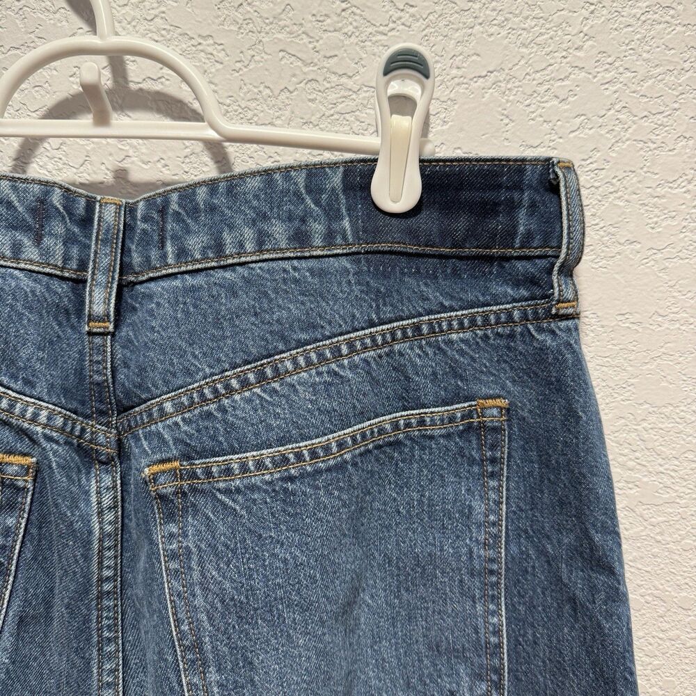 Abercrombie & Fitch Wide Leg Jeans in Medium Blue Denim - Picture 7 of 8